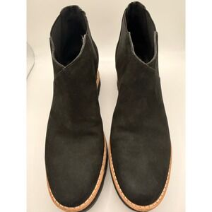 Eileen Fisher Ankle Boots Womens 7 Black Suede Ripple‎ Sole Platform